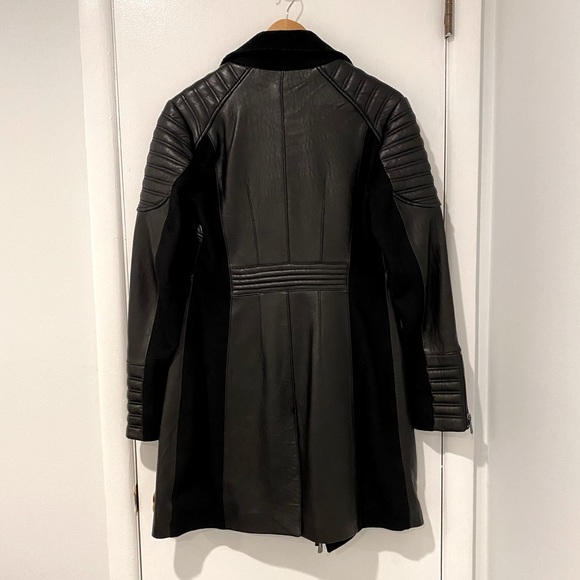 Dawn Levy Ricki Leather Trench Coat - Picture 3 of 5